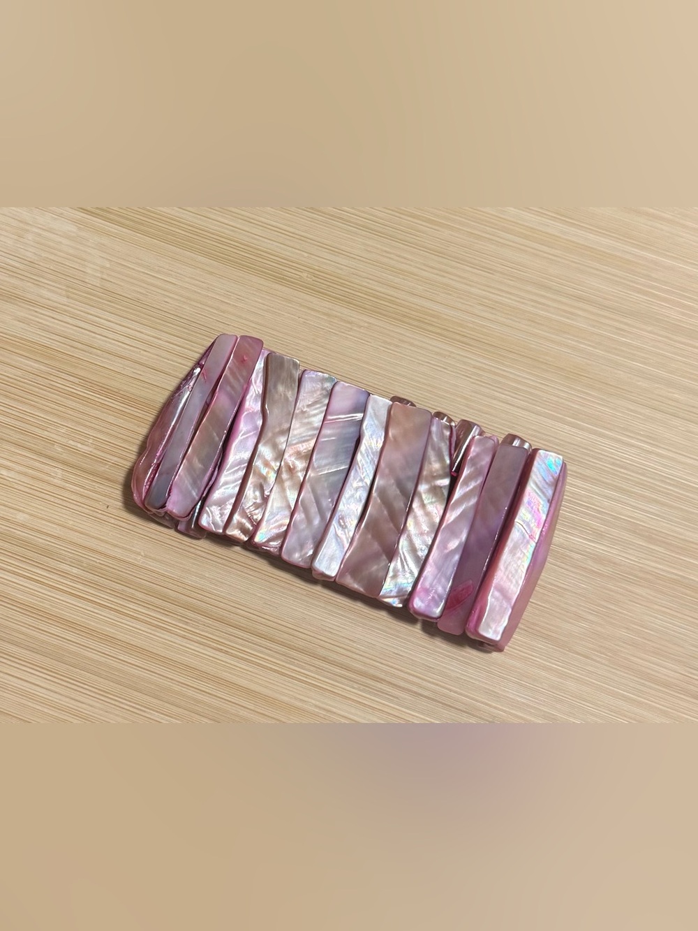 Pink Iridescent Shell Stretch Bracelet